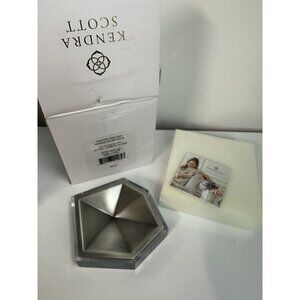 Kendra Scott Antique Silver Plated Geometric‎ Faceted Ring Dish Tray NWT $95